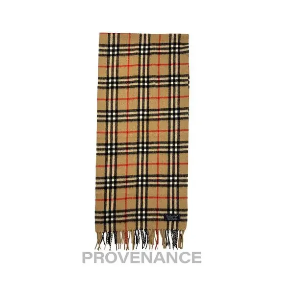 🔴 Vintage Burberrys Scarf Nova Check 100% Cashmere Camel - Picture 3 of 6
